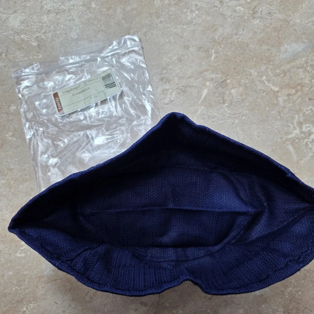 Longaberger Casserole Basket Liner Fabric Indigo Blue Cotton Country Kitchen